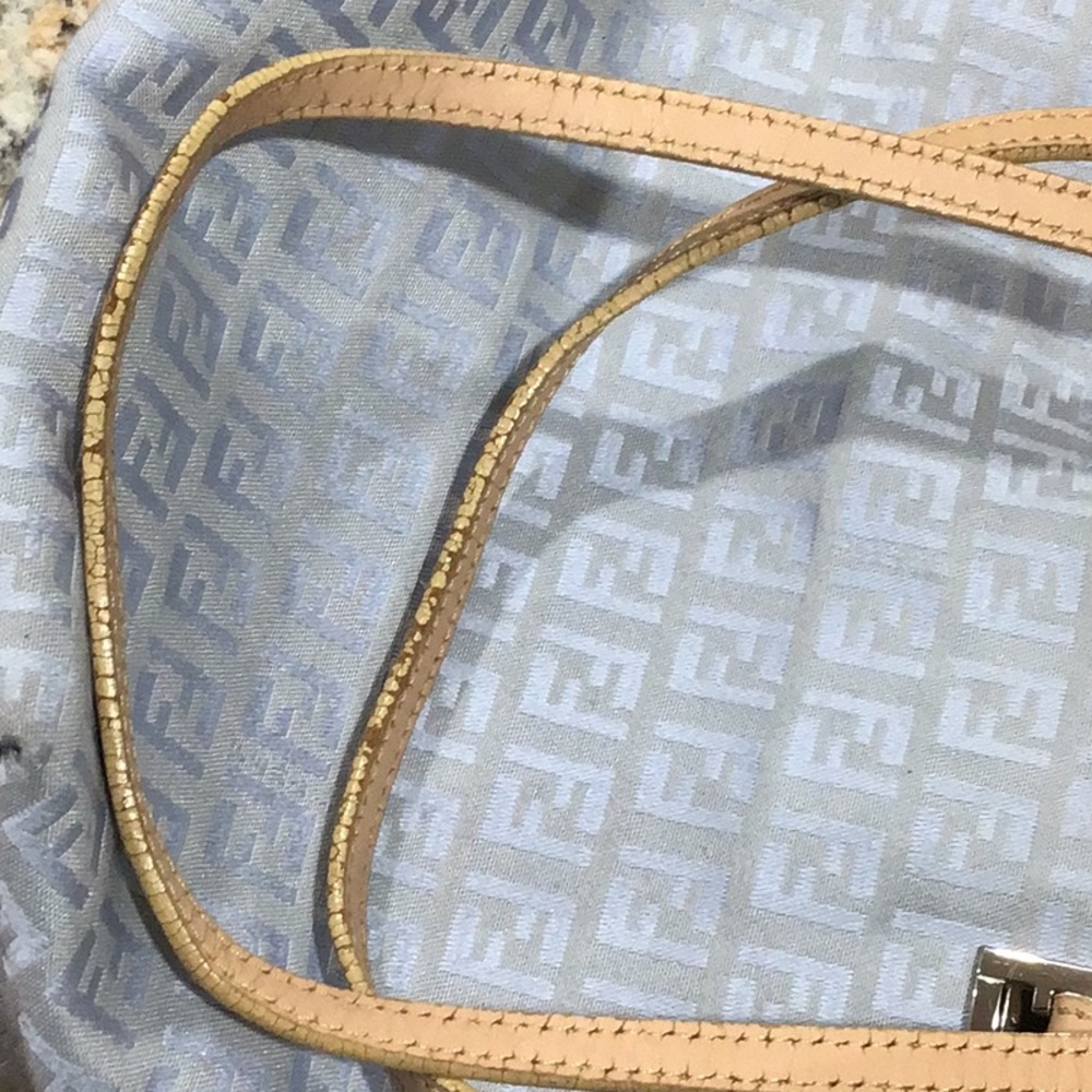 Fendi Handbag Tote Light Blue Oyster Cloth Canvas $1200 - Picture 10 of 11